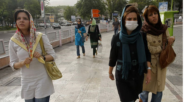 Women walking in Tajrish Square, north Tehran.