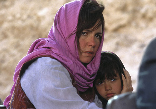 A typical representation of Iranians and Iranian-Americans in the Western media involves Americans cowering in fear of us. The image above is from the 1991 film, "Not Without My Daughter," which portrayed a perfectly nice Iranian man who goes berserk and kidnaps his white American wife and their daughter during a family trip to Iran. The film's name eventually morphed into a verb, as in, "Don't let Ali 'Not Without My Daughter' you and the kids when he takes you to Iran this summer."