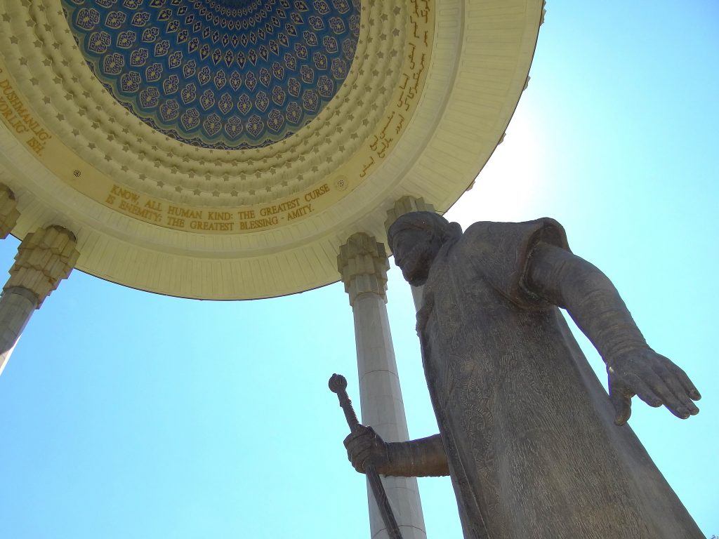 the statue of Ali Shir Nava'i in Tashkent's eponymous national park. Photo Credit: Adam Jones